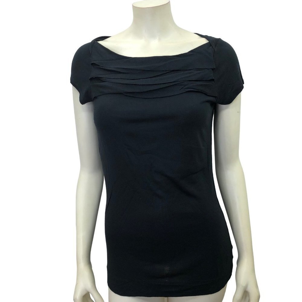 CALVIN KLEIN BLACK CAP SLEEVE TOP SM